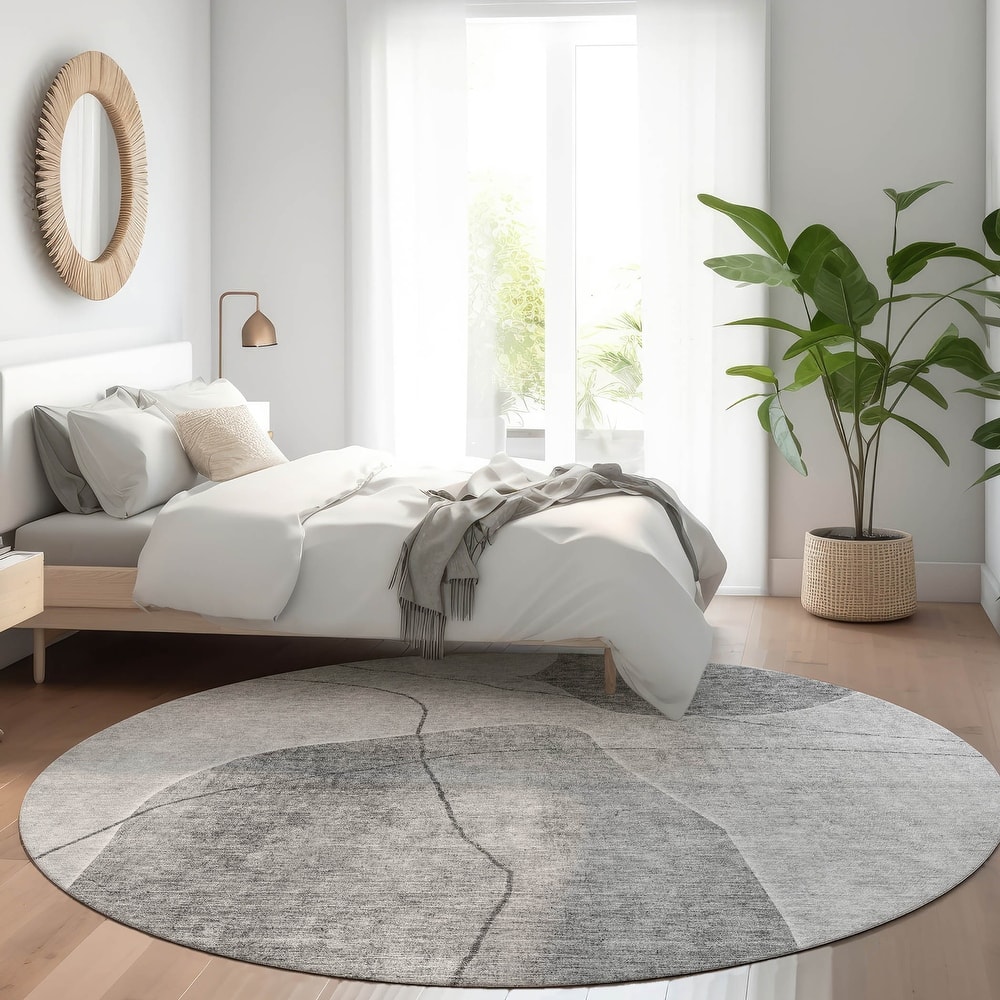 Machine Washable Indoor/ Outdoor Chantille Abstract Contemporary Rug