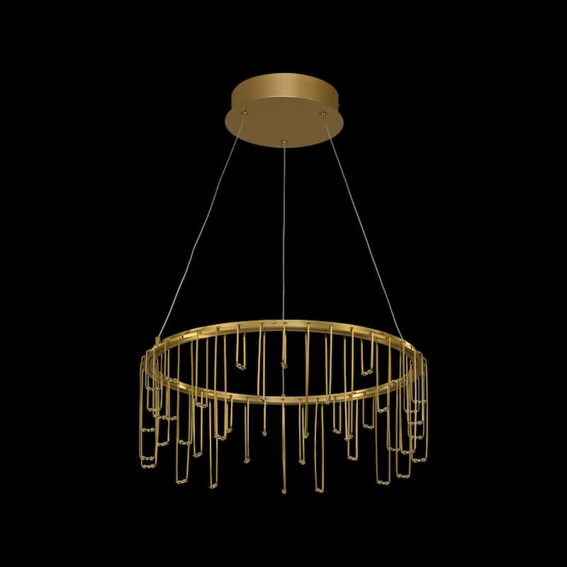 Lucerna 18" LED Chandelier in Stainless Steel Gold