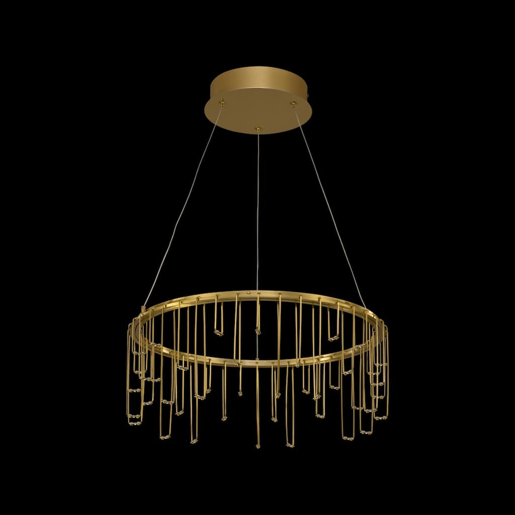 Lucerna 18" LED Chandelier in Stainless Steel Gold