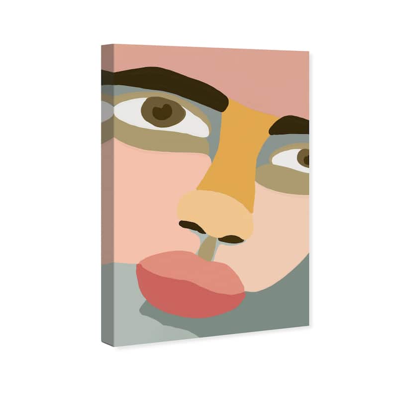 Wynwood Studio Canvas People and Portraits Closeup Portrait Pink and Modern & Contemporary Wall Art Canvas Print