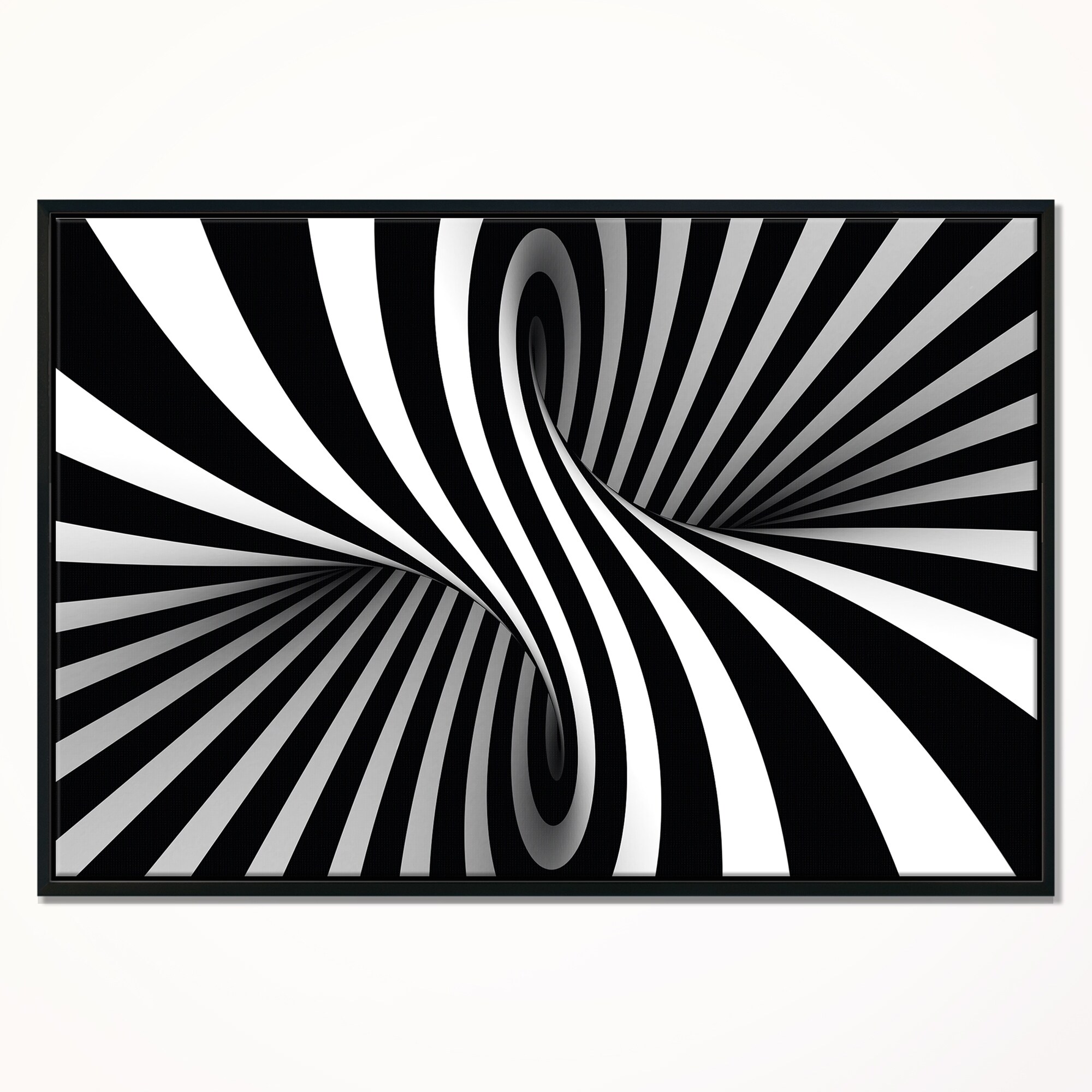 Shop Designart Black And White Spiral Abstract Framed Canvas Art Print On Sale Overstock 18952325