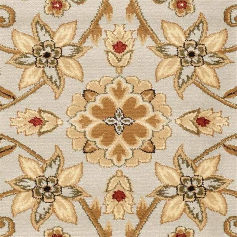 Large Rectangle Rug Grey Beige 8x11 Traditional Area Rug Polypropylene Power Loomed Home Decor - 132 x 96