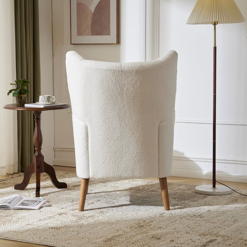 Christopher Knight Home - Josh 41" High Back Teddy Accent Chair, Comfy Modern Armchair with Birch Wood Legs