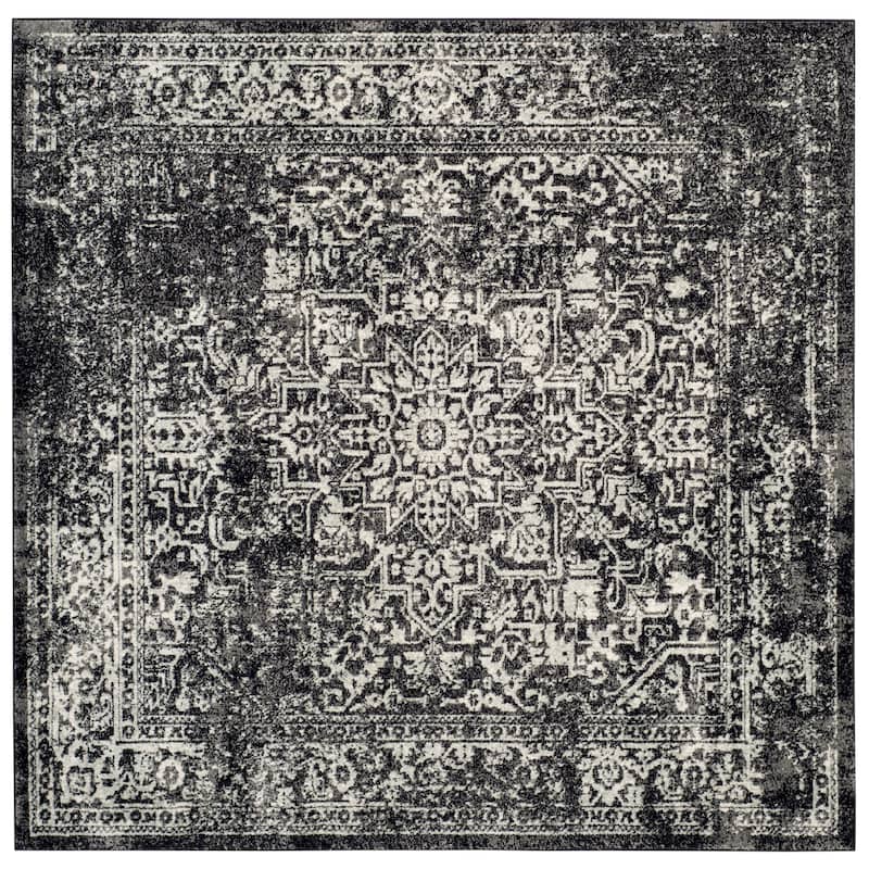 SAFAVIEH Evoke Quinn Vintage Distressed Rug - 5'1" x 5'1" Square - Black/Grey