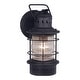 preview thumbnail 1 of 6, VAXCEL Hyannis 1-Light Coastal Outdoor Wall Sconce made of Durable Steel, Clear Ribbed Glass Shade, LED Compatible 5.5-in W x 12.25-in H x 6.75-in D - Textured Black
