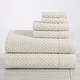 preview thumbnail 27 of 197, Linery & Co. Cotton Diamond Waffle Texture Bath Towels 6 Piece Set W/ Bath Sheets - Ivory