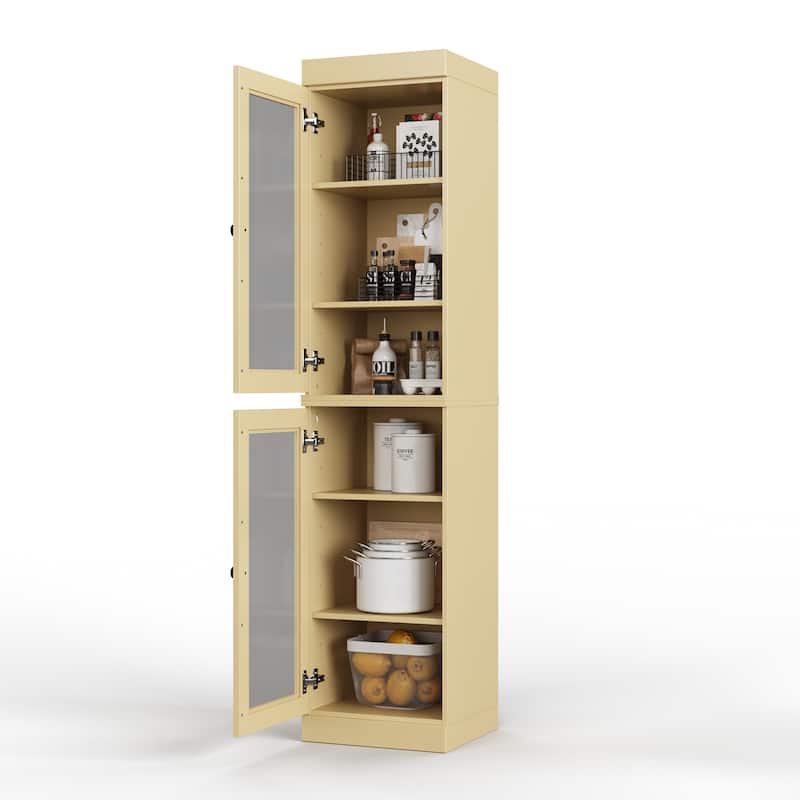 100% Solid Wood 16.5" Kitchen Pantry Cabinet with Doors by Palace Imports