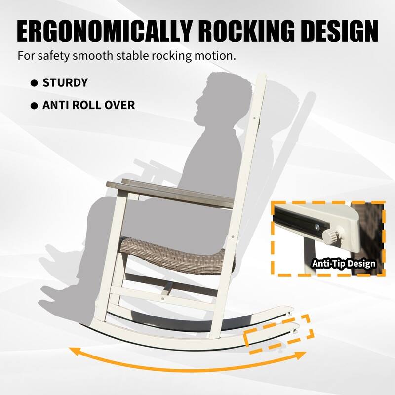 Domi Outdoor Rocking Chair Set – High Back, Weather-Resistant Porch Rockers for Patio