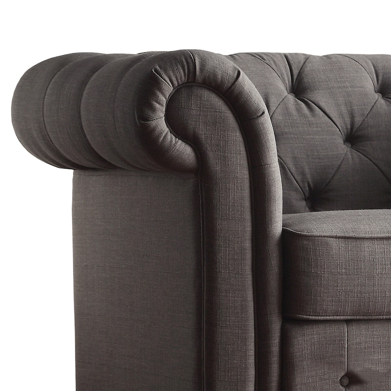 Knightsbridge Tufted Scrolled Chesterfield Chair by iNSPIRE Q Artisan
