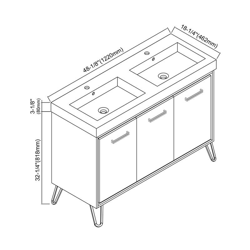 Mitchell 48" Double Bathroom Vanity Set