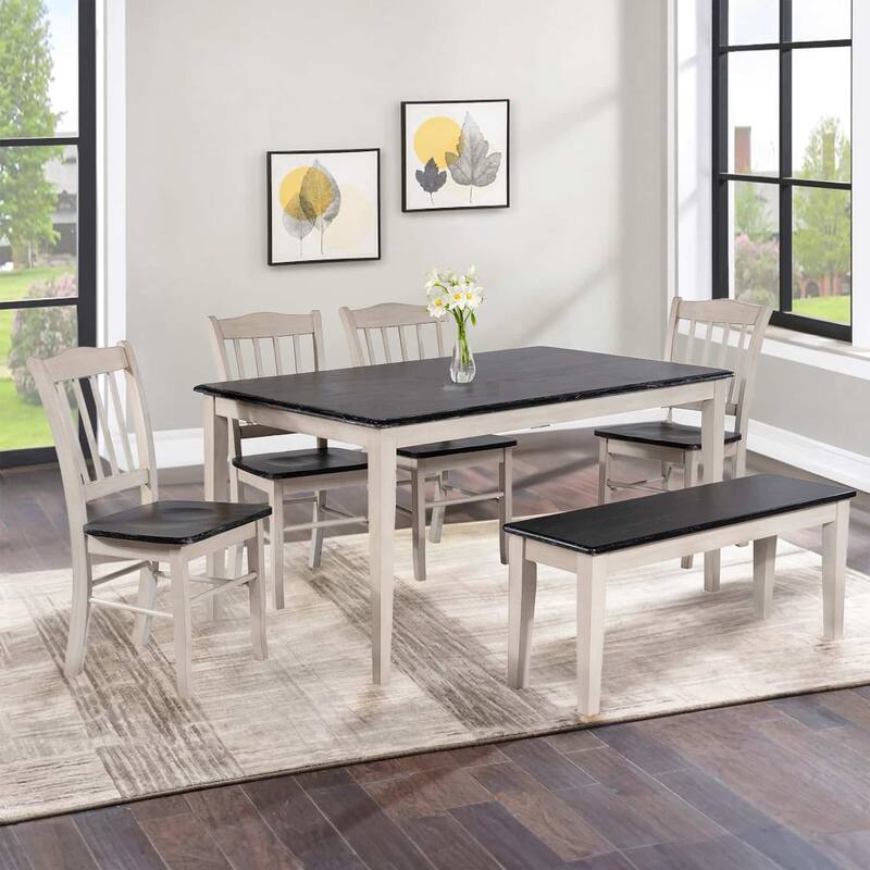 Boraam Shaker Collection Brown Wood Rustic Dining Table