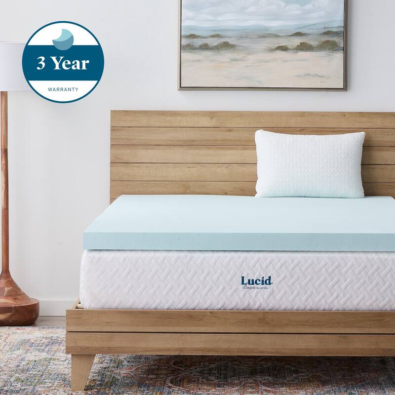 Lucid Comfort Collection 3-inch Gel and Aloe Memory Foam Topper