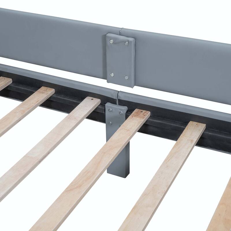 Twin XL Size Upholstered Platform Bed with Hydraulic Storage System