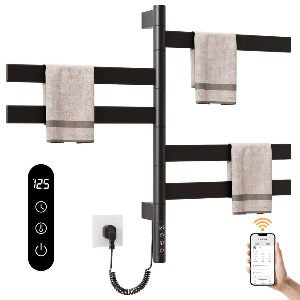 Smart Rotating Heated Towel Rack for Bathroom,Towel Warmer