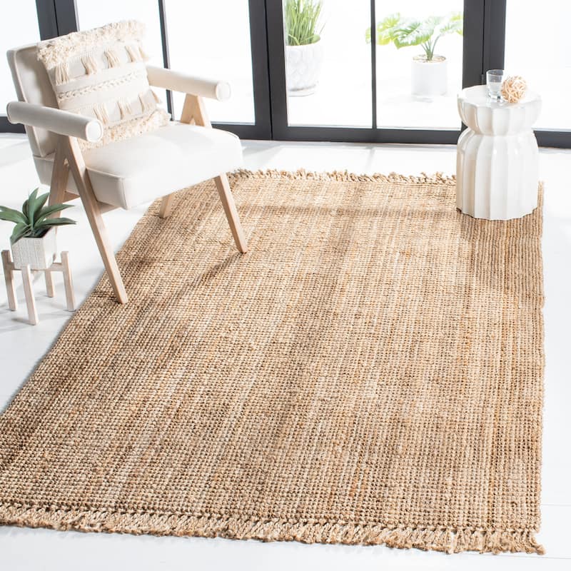 SAFAVIEH Handmade Natural Fiber Mirnesa Jute Rug with Fringe - 3' x 5' - Natural