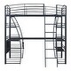 preview thumbnail 9 of 43, High Loft Bed with L-Shaped Desk and Storage Shelves, Metal Platform Bed with Curved Guardrail, USB Ports and Wireless Charging
