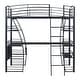 preview thumbnail 9 of 12, Stylish Twin Size Loft Bed with 4 Layers of Shelves, L-shaped Desk, a set of Sockets, USB Ports and and Wireless Charging, Black