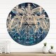 preview thumbnail 8 of 7, Designart 'Blue Vintage Crystal Chandelier' Oversized Shabby Chic Wall CLock