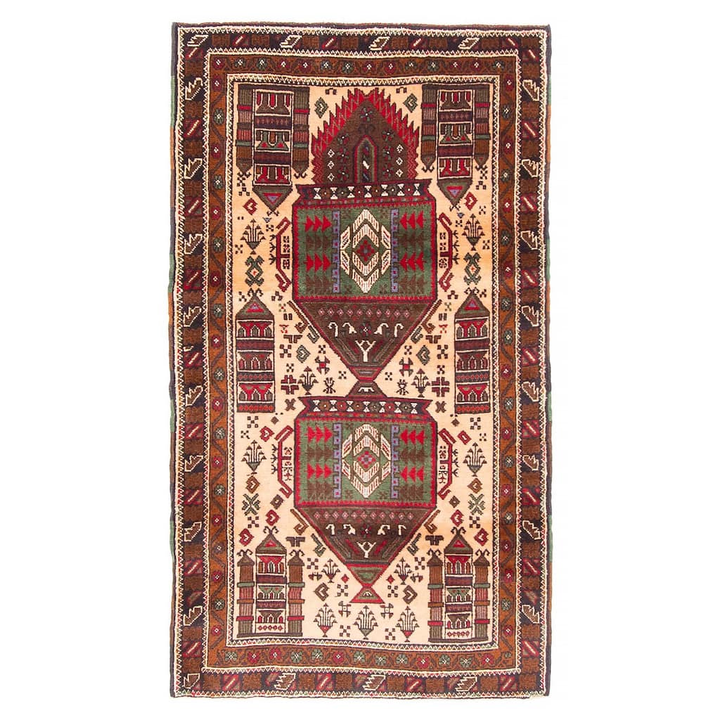 Teimani Beige Rug 2'7" x 4'10" - 2'7 x 4'10