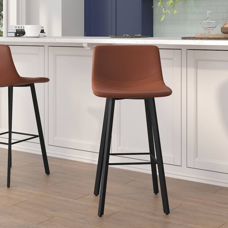 Set of 2 Commercial Indoor Armless Iron Barstools