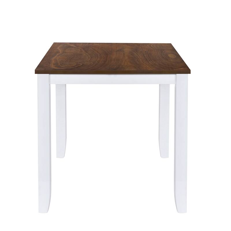 5 Piece Wood Table and Chair Set, Kitchen Dining Table Set for 4 with Rectangle Table and 4 X-Back Upholstered Chairs