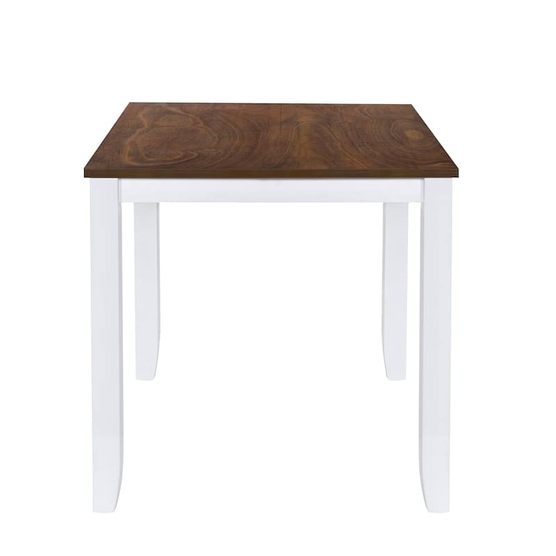 Solid Wood 5-Piece Dining Table Set with Wood Rectangular Table, 4 X-Back Upholstered Chairs & Upholstered Seat for Living Room