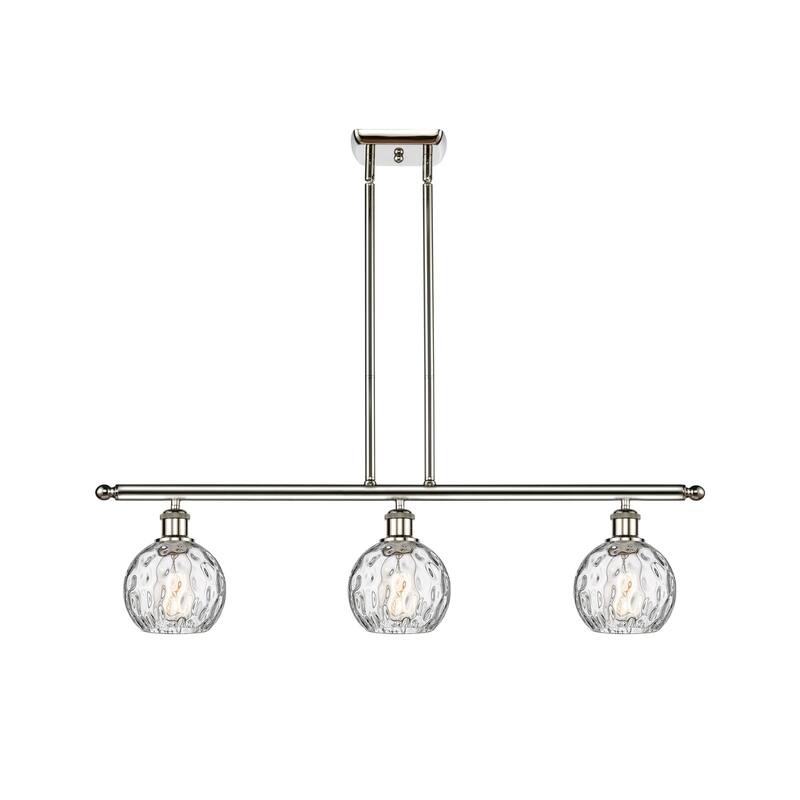Innovations Lighting 516-3I-9-36 Athens Linear Athens 3 Light 36" Wide - Polished Nickel / Clear Water Glass