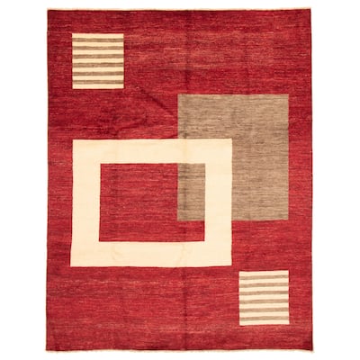 ECARPETGALLERY Hand-knotted Finest Peshawar Ziegler Red Wool Rug - 8'0 x 10'2