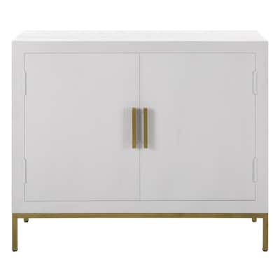 Uttermost Front Range White 2 Door Cabinet - 40.25"W x 34"H x 13"D