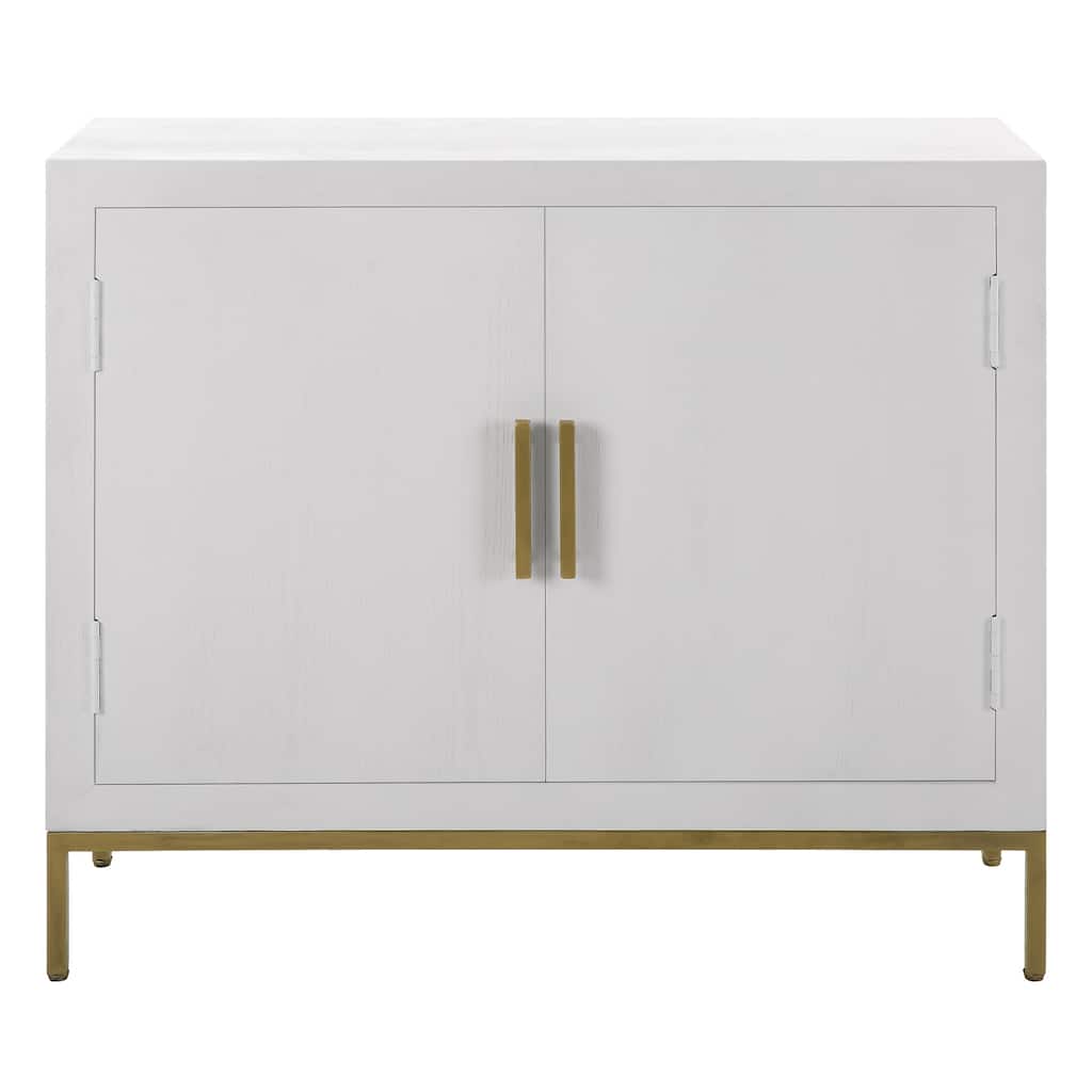 Uttermost Front Range White 2 Door Cabinet - 40.25"W x 34"H x 13"D
