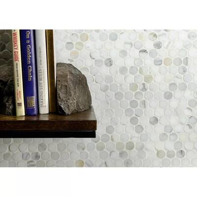 Carrara Marble Mosaic Decorative Backsplash Tile, 11"x 12"x 0.38"/pc - 10pc