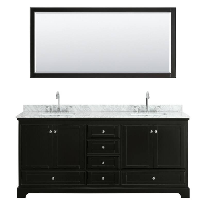 Wyndham Collection Deborah 80" Free Standing Double Vanity Set with