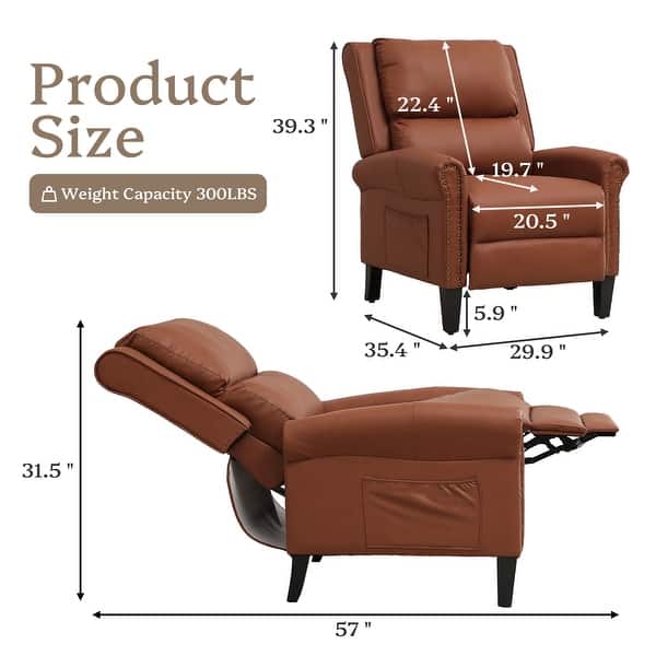 dimension image slide 0 of 6, HOMYKA Upholstered Chaise Lounge with Nail Trim for Living Room