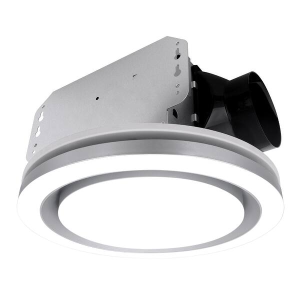 slide 2 of 15, Akicon Bathroom Fan with Light, 90 CFM, 1.5 Sones Exhaust Fan, Dimmable 3CCT LED Light with Night Light Silver