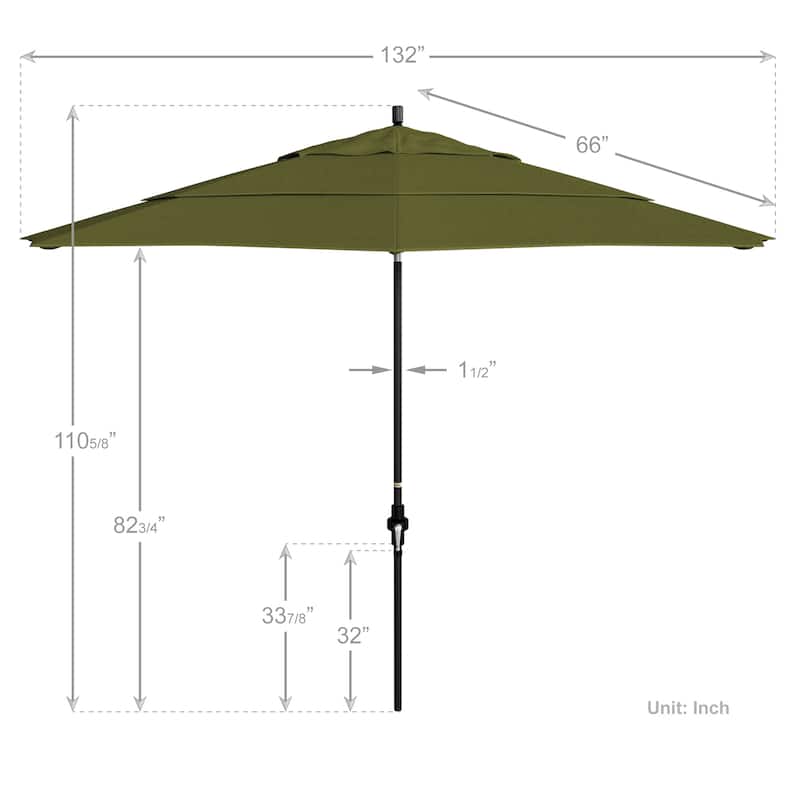 North Bend 11-foot Crank Open Auto-tilt Black Umbrella by Havenside Home