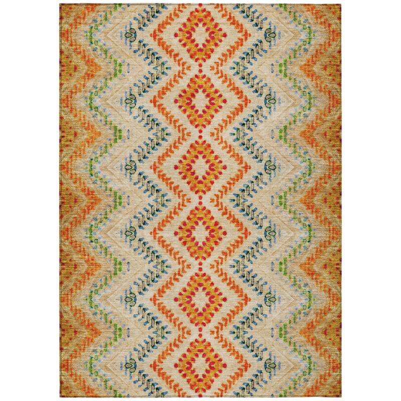 HomeRoots Geometric Transitional Rectangle Outdoor Rug