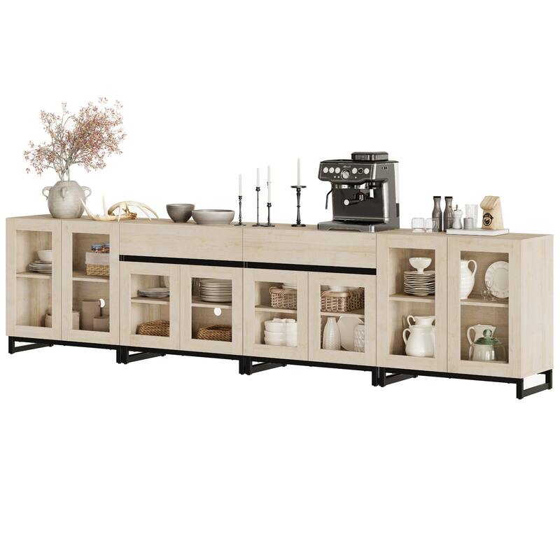 Modern TV Stand for 120" TVs, 4-in-1 Entertainment Center & Adjustable Shelf