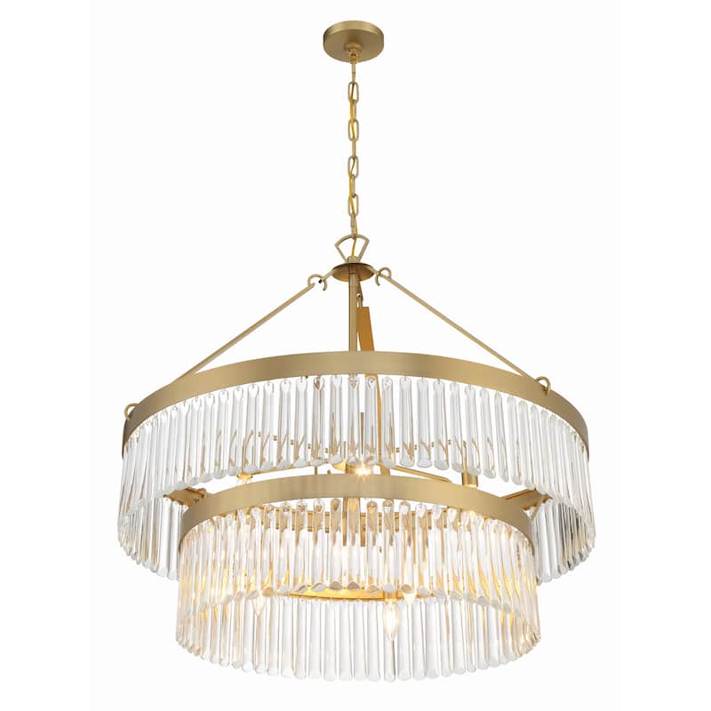 Emory 9 Light Modern Gold Chandelier - 32"W x 30.25"H x 32"D