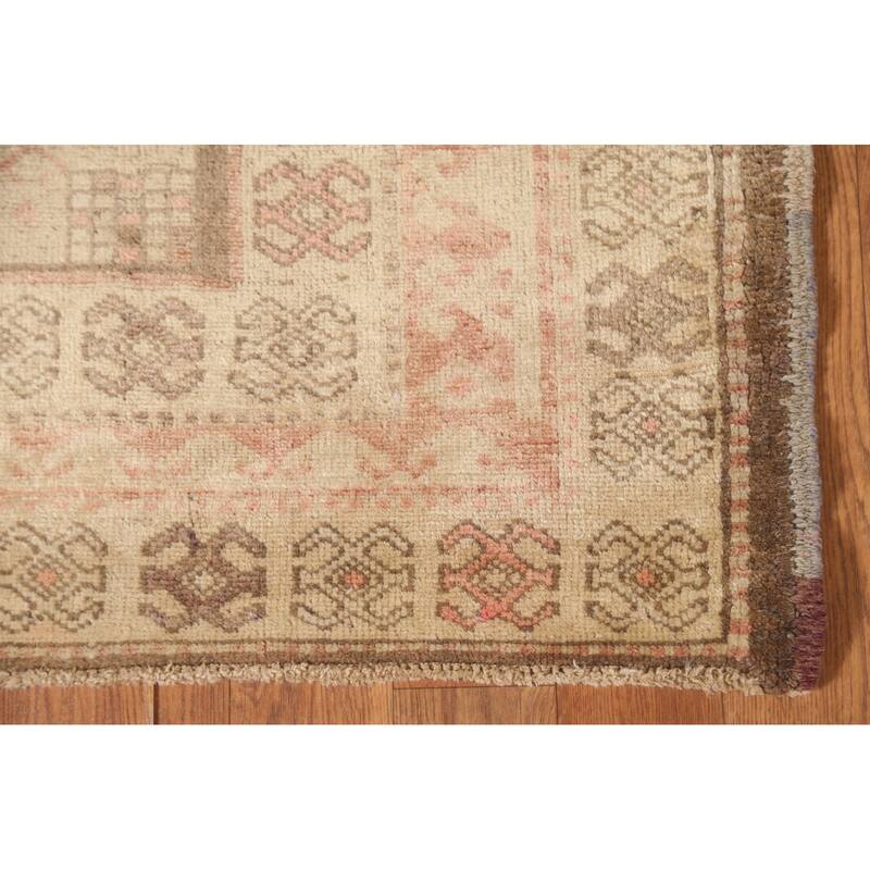 Ardebil Persian Antique Runner Rug Hand-Knotted Wool Carpet - 3'6" x 9'11"