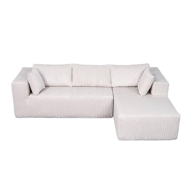 105-in L Casual Beige( Corduroy)-Left Chaise Sectional