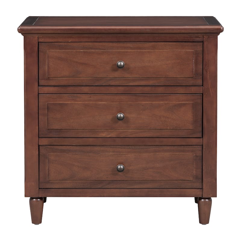 3-Drawer Wooden Nightstand