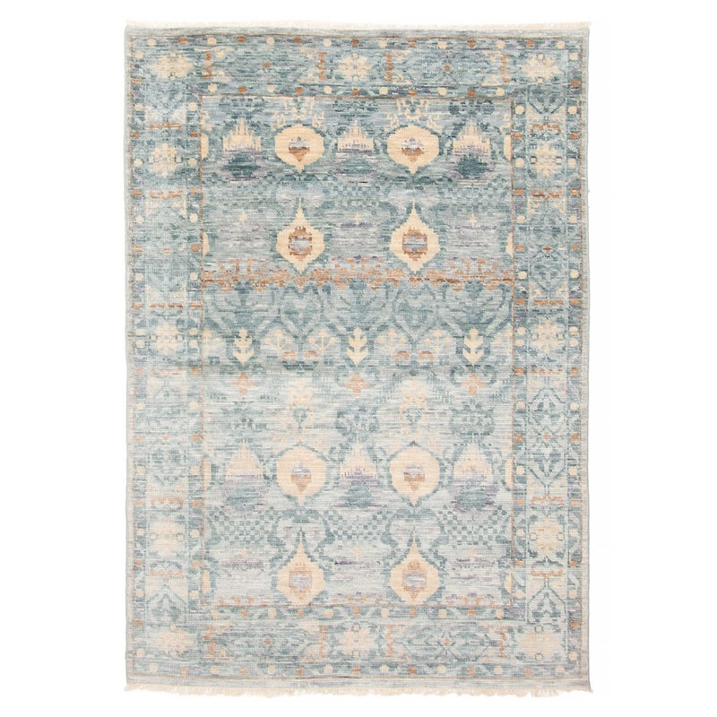 ECARPETGALLERY Hand-knotted Mystique Teal Wool Rug - 5'0 x 7'1 - Teal - 5'0 x 7'1
