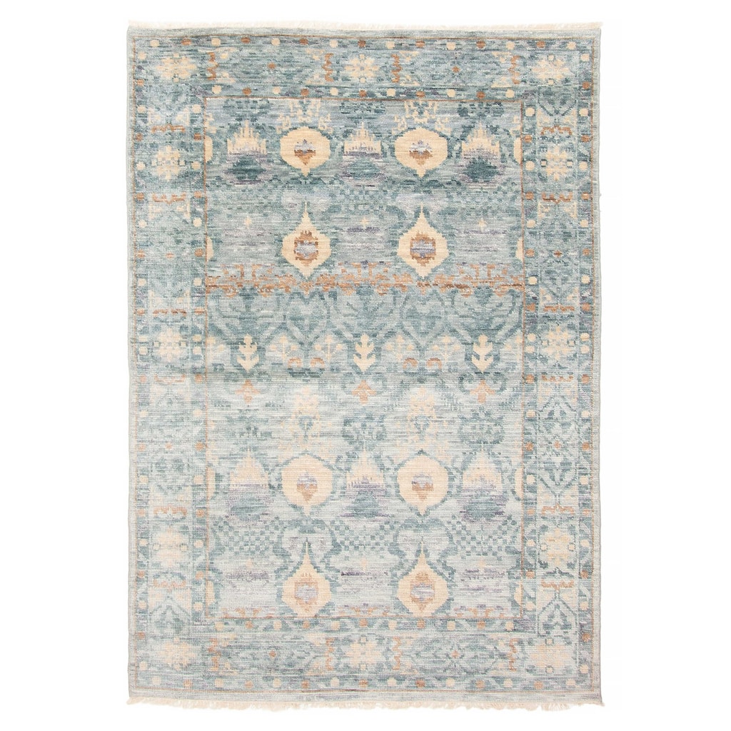 ECARPETGALLERY Hand-knotted Mystique Teal Wool Rug - 5'0 x 7'1