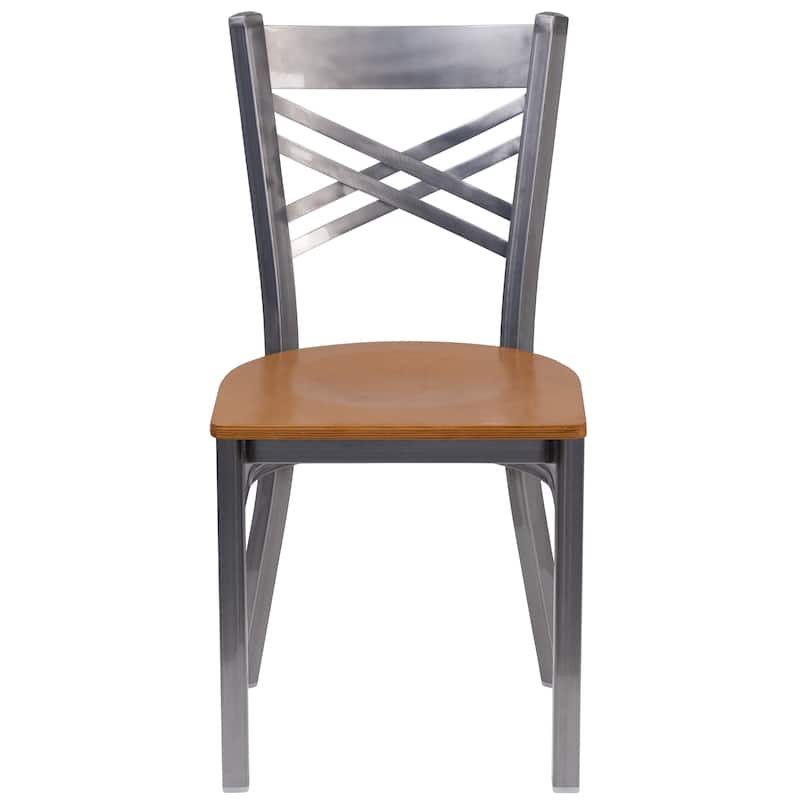 Steel X-back Restaurant Chair - 16.5"W x 17"D x 32.25"H