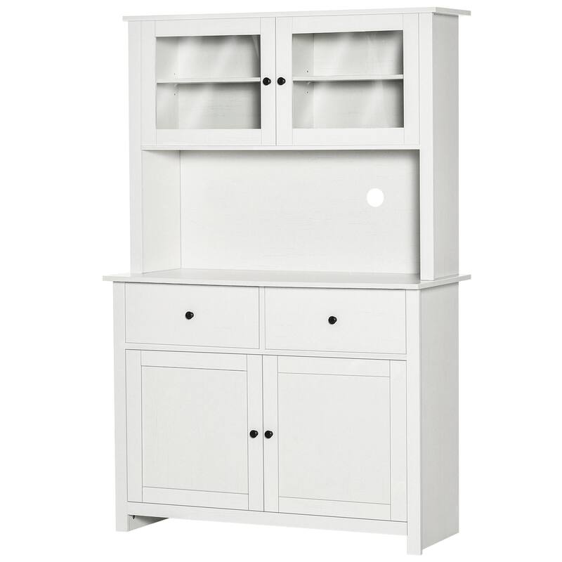 63.5" Kitchen Pantry Storage Cabine with Open Microwave Countertop