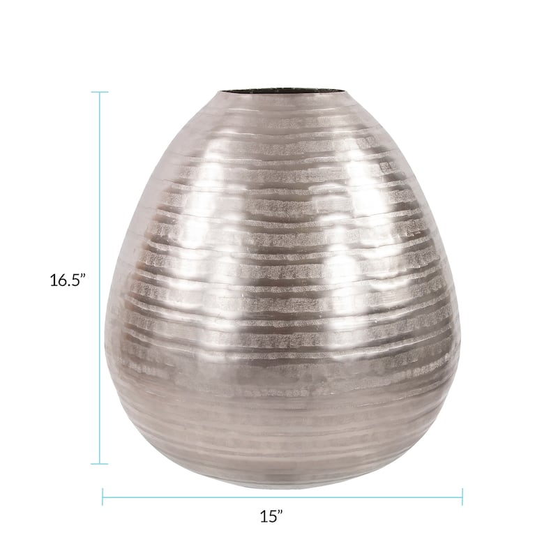 Allan Andrews Silver Chiseled Decorative Teardrop Vase