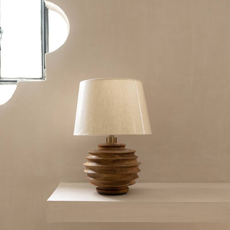 Tunley 24" Table Lamp with Fabric Shade, Brown