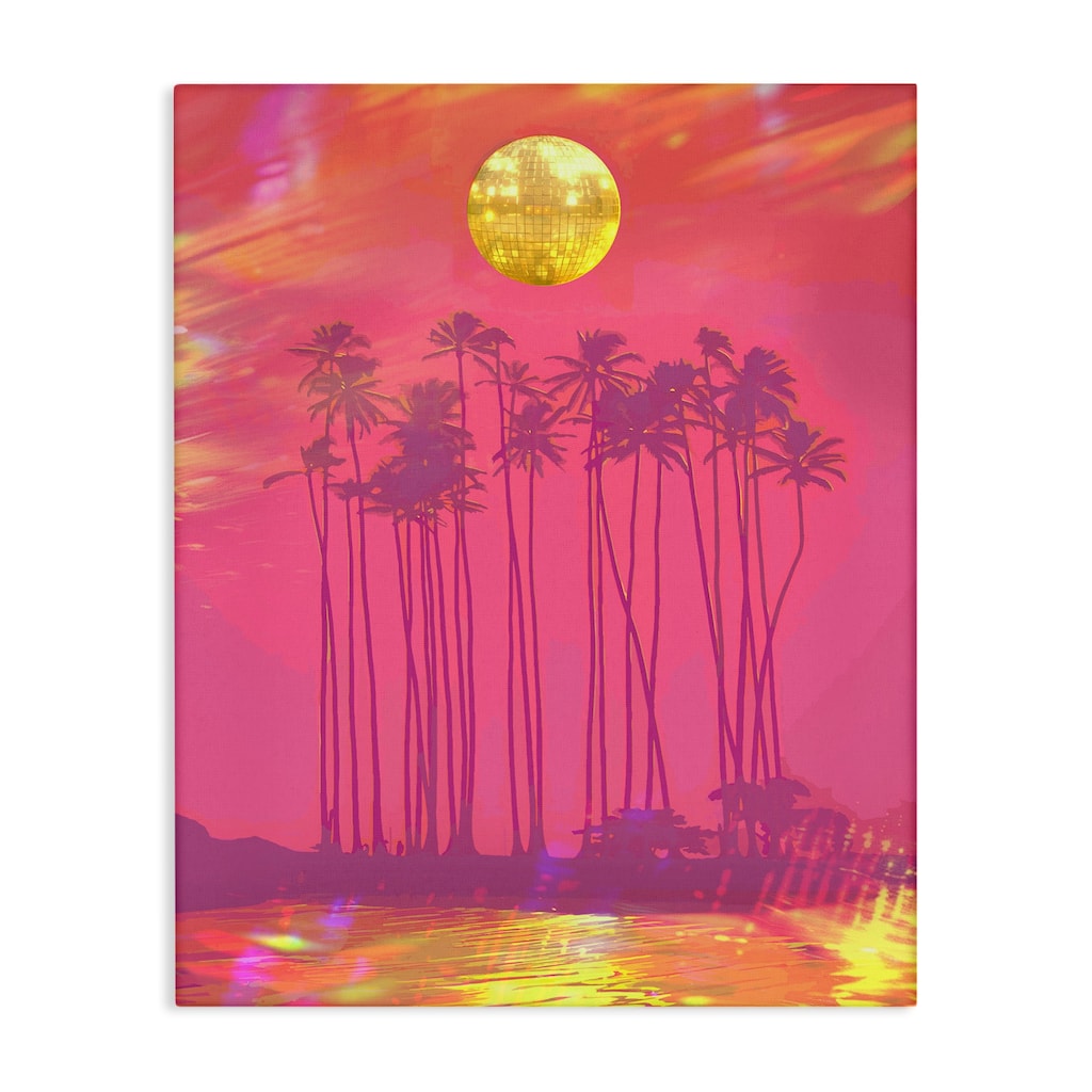 Stupell Disco Over Tropical Palms Canvas Wall Art Design By Lil' Rue
