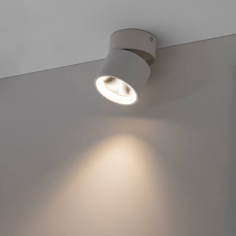 Aluminum Round LED Ceiling Spotlight Decorative Modern Adjustable Downlight, 15 Watt Cool White 4000K, Black