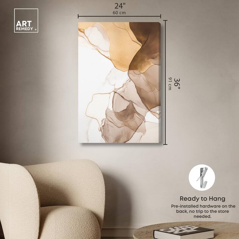 Sepia Silk Streams Canvas by Art Remedy, Gallery Wrapped